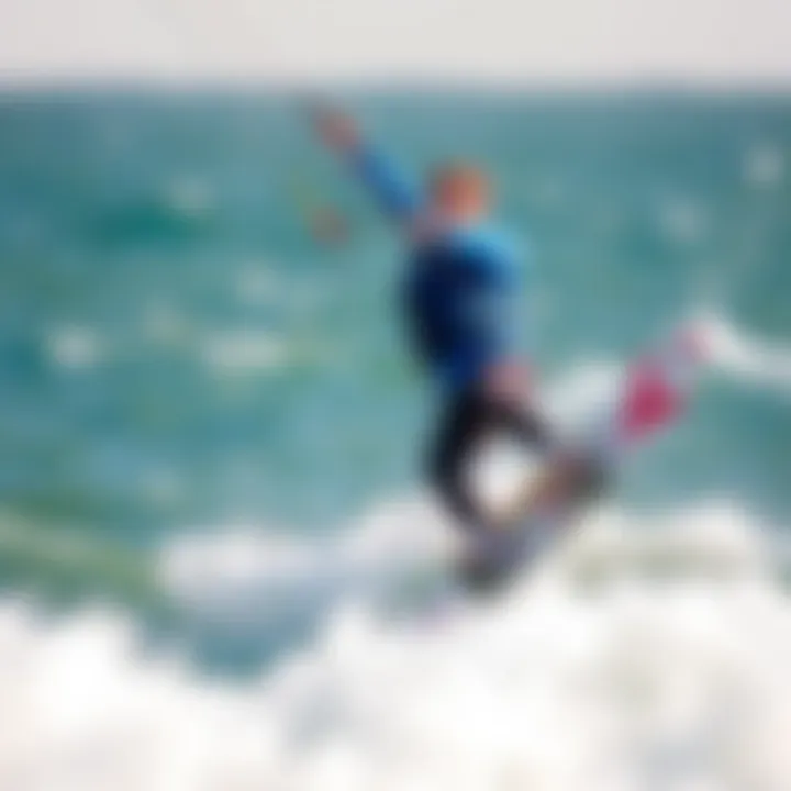 Dynamic kiteboarding action showcasing the use of an impact jacket