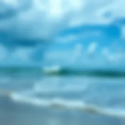 A serene beach scene showcasing the calm waters of Jensen Beach