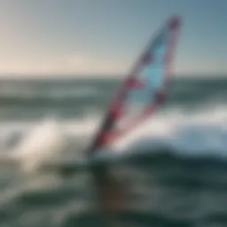 A detailed view of a kite board foil showcasing its aerodynamic design.