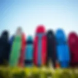 Different types of kite surfboard bags displayed