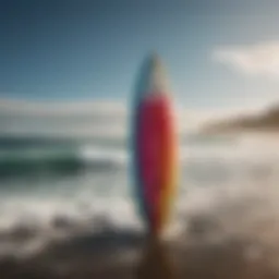 Vibrant kite surfboard showcasing unique design elements