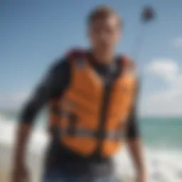 Innovative design of a kite surfing impact vest showcasing its protective features