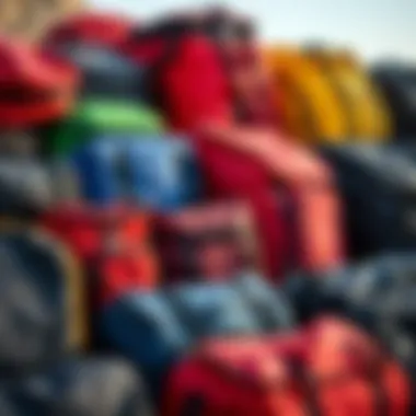 Variety of Kite Travel Bags Different types of kite travel bags arranged neatly