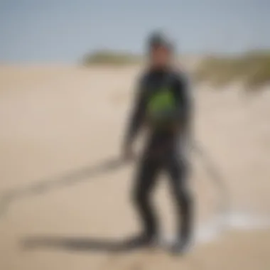 Understanding Kiteboard Leash Safety Features Diagram illustrating the safety features of kiteboard leashes