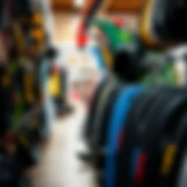 Diverse Kiteboard Equipment Selection A variety of kiteboard equipment displayed for selection