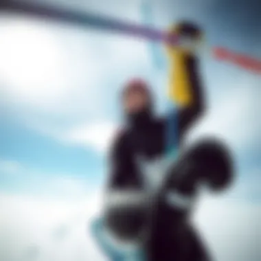 Kiteboarder in a dry suit enjoying winter conditions