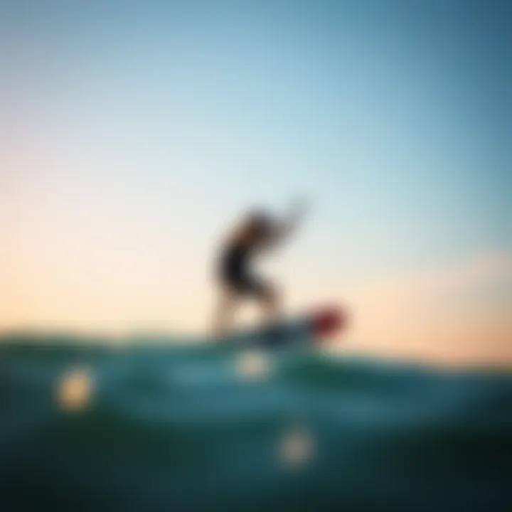 Kiteboarder Maneuverability Kiteboarder demonstrating enhanced maneuverability with stabilizer
