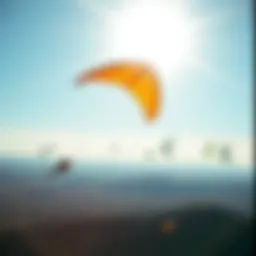 Kite soaring through strong winds