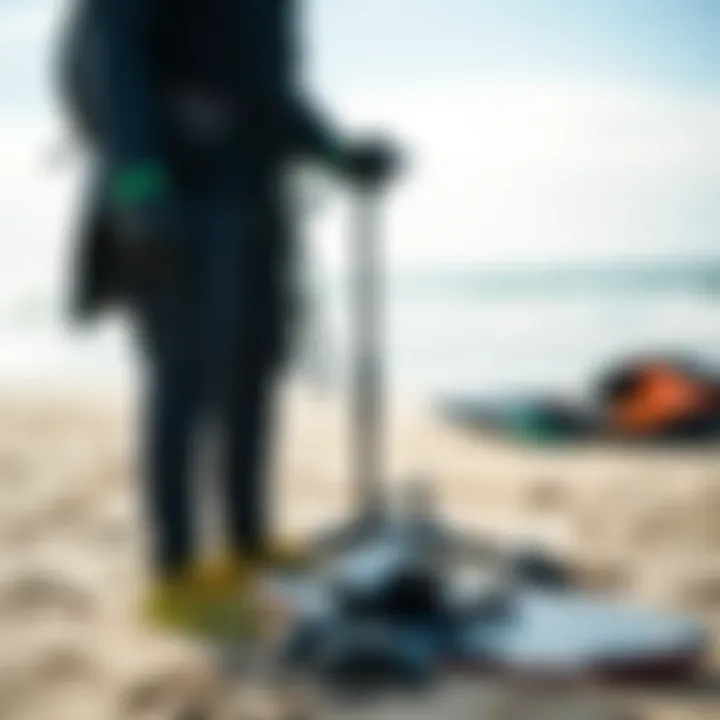 Preparing for an Exciting Day on the Water Kitesurfing gear setup on the beach