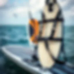 Kitesurfing board and harness showcase