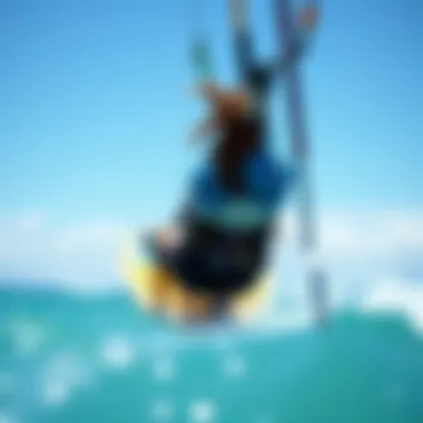 Performance Enhancement through Proper Gear A kitesurfing scene capturing the fluid motion and freedom enabled by the right harness.