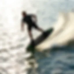 Lift hydrofoil board gliding above the water surface