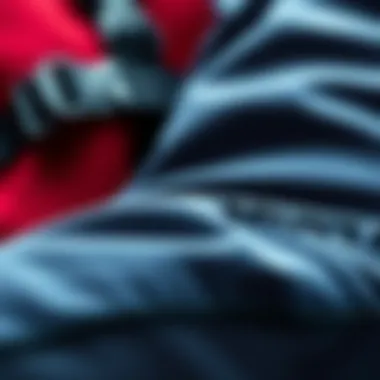 Detailed View of Suit Material Close-up of Mustang Survival Suit fabric and stitching