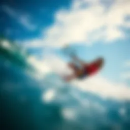 Dynamic kiteboarding maneuver showcasing Naish equipment