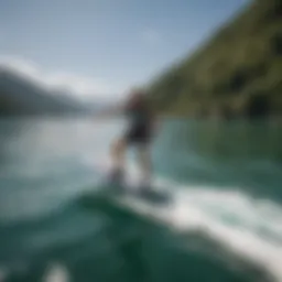 High-performance wing foil board on the water