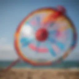 Close-up view of the Ozone Ignition Trainer Kite showcasing its intricate design and vibrant colors