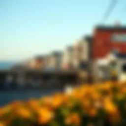 A scenic view of Seaside Heights coastline under a clear blue sky