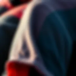 Close-up of wetsuit material showcasing its texture and durability