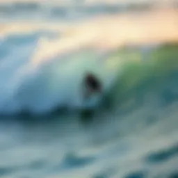 Starboard surf inflatable board on the waves