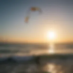 Dynamic kiteboarding action showcasing the Sun Squad Kite in vibrant colors.