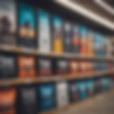 An array of kite brands showcased on a store shelf