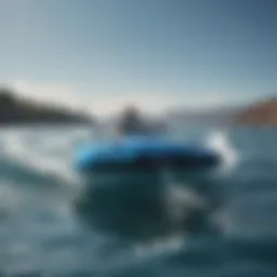 A sleek electric hydro board gliding through shimmering blue waters