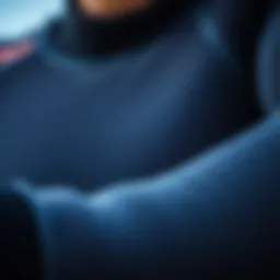 A close-up view of high-quality neoprene material used in wetsuits