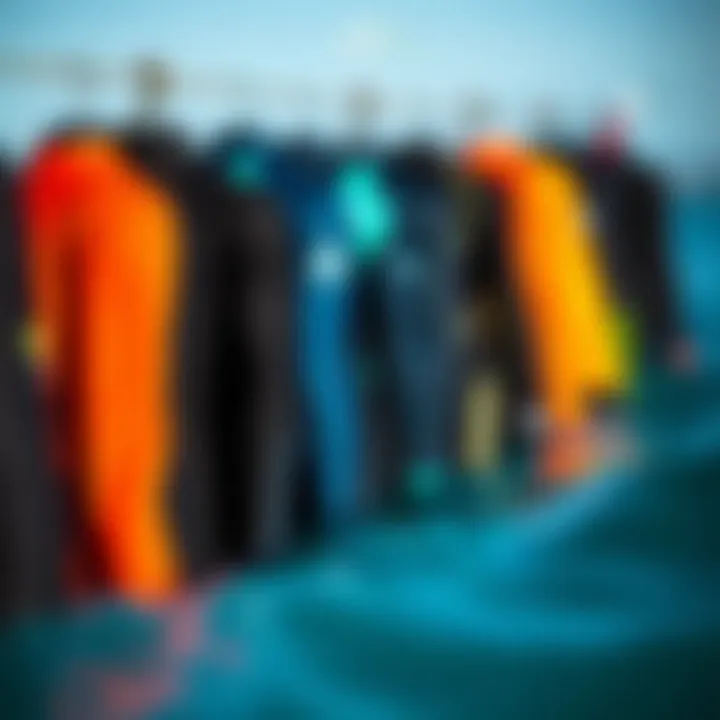 Wetsuit Thickness: Choosing the Right Insulation for Water Conditions A display of different wetsuit thicknesses lined up for comparison