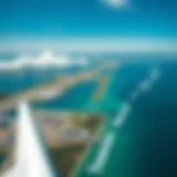 Aerial view of Treasure Coast Airport with kiteboarding spots nearby