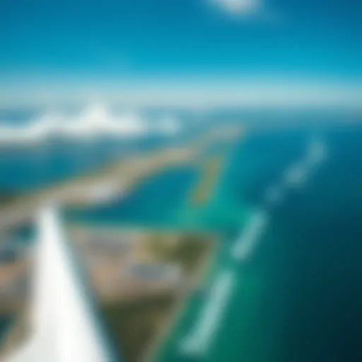 Aerial view of Treasure Coast Airport with kiteboarding spots nearby