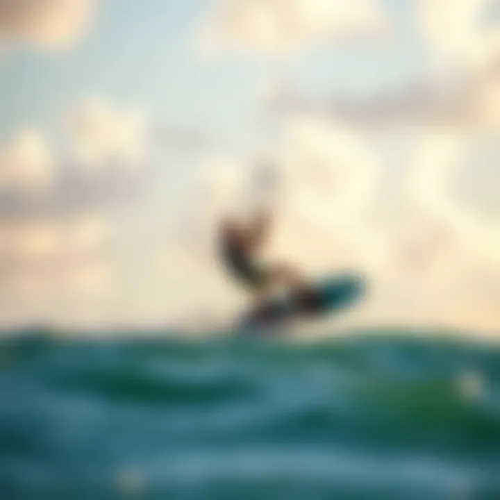 Kiteboarder in Action on Treasure Coast Kiteboarder riding the waves on Florida's Treasure Coast