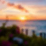 Stunning sunset over the turquoise waters of Turks and Caicos