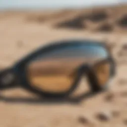 Close-up of advanced typhoon sunglasses designed for kiteboarding