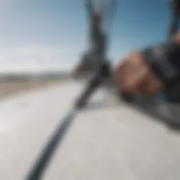 Close-up view of air straps on kiteboarding equipment