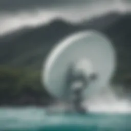 Detailed view of Kailua weather radar technology in action