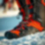 Close-up of kiteboarding booties showcasing material texture