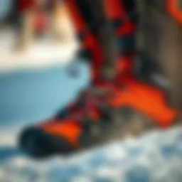 Close-up of kiteboarding booties showcasing material texture