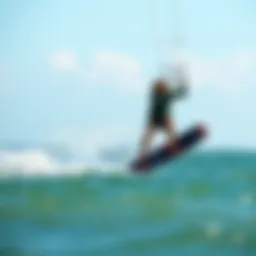 Kiteboarder gliding over water showcasing liquid force dynamics
