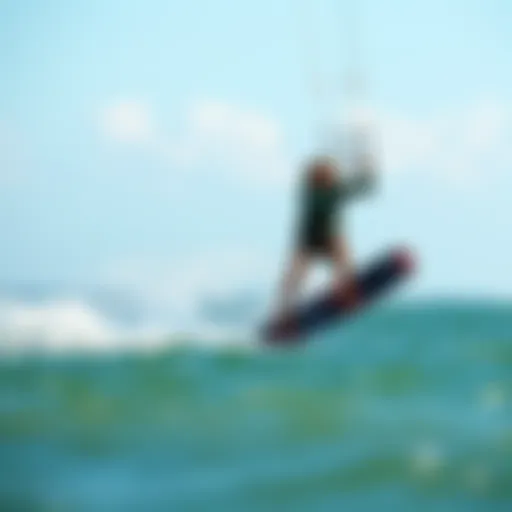 Kiteboarder gliding over water showcasing liquid force dynamics