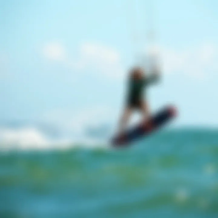 Liquid Force Dynamics in Action Kiteboarder gliding over water showcasing liquid force dynamics