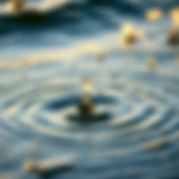 The Physics of Water Ripples Close-up of water ripples illustrating force interaction
