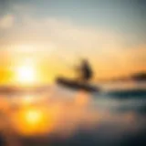 Kiteboarding at sunrise over Panama City Beach