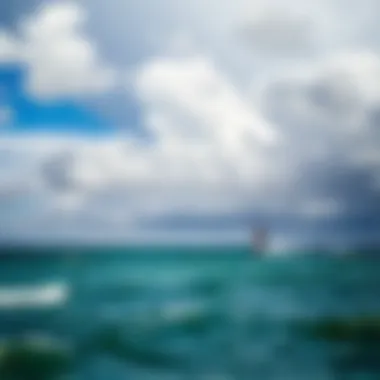 Impact of Storm Clouds on Kiteboarding Conditions Storm clouds forming over the ocean