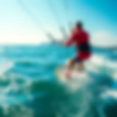 Navigating Wind Conditions Kiteboarder navigating through varying wind conditions