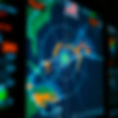 Detailed Weather Radar Display Close-up of weather radar screen
