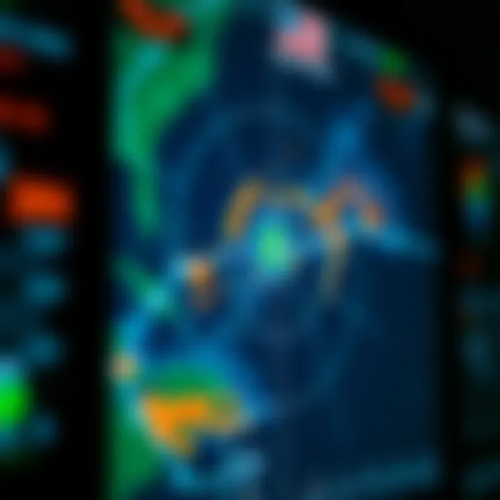 Detailed Weather Radar Display Close-up of weather radar screen