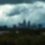 Tampa skyline with storm clouds