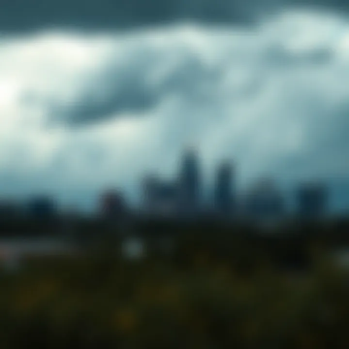 Tampa Skyline Under Stormy Skies Tampa skyline with storm clouds
