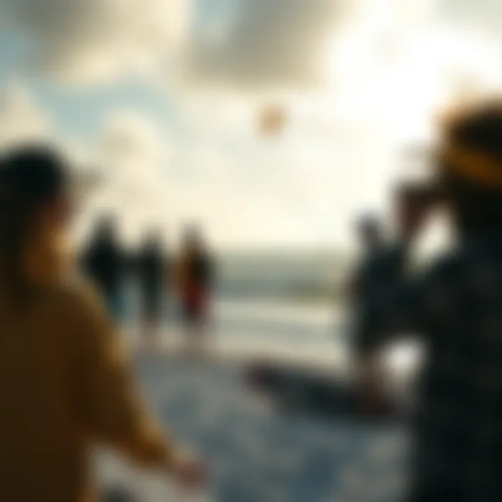 Kiteboarding and Weather Awareness Kiteboarding enthusiasts observing weather conditions