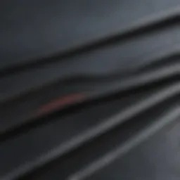 Close-up of wetsuit material showcasing thickness variations